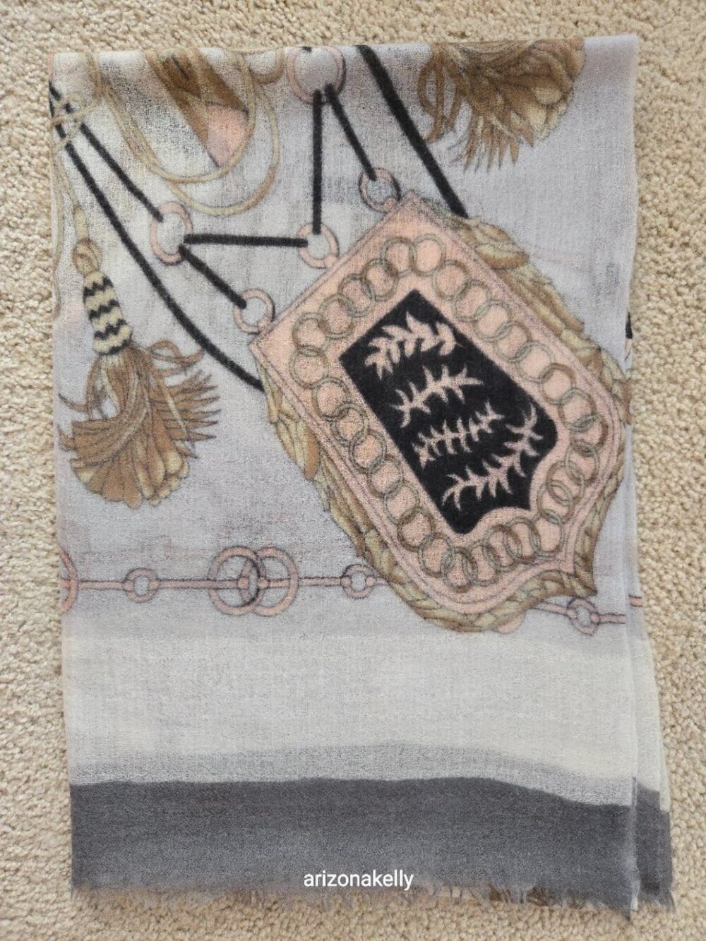 NWOT Cashmere Cinta Equestrian Lightweight Woven Scarf - Picture 13 of 13